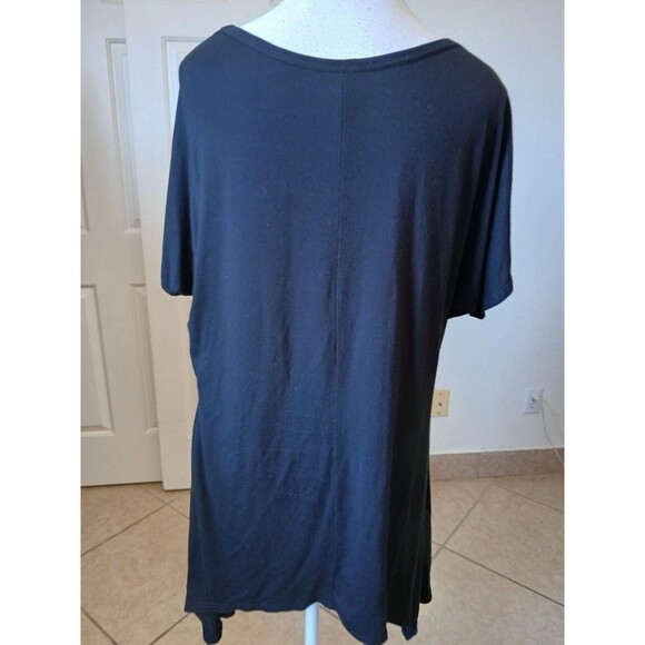 Womans Top Pullover Black Dream Catcher Feathers Rhinestones 1X Goth Rock Moto - Picture 2 of 12